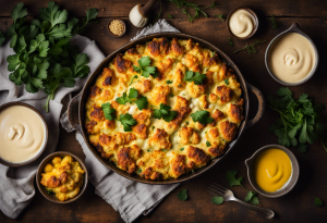 Plat de gratin de chou-fleur sain