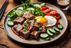 Plat de boeuf loc lac vietnamien traditionnel