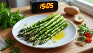 découvrez les secrets pour une cuisson parfaite des asperges congelées. apprenez les temps de cuisson idéaux et les étapes de préparation pour savourer des asperges tendres et savoureuses en un rien de temps.