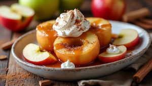découvrez notre délicieuse recette de dessert aux pommes sans pâte, alliant simplicité et saveurs irrésistibles. idéal pour régaler vos proches avec un plat sucré rapide et gourmand!