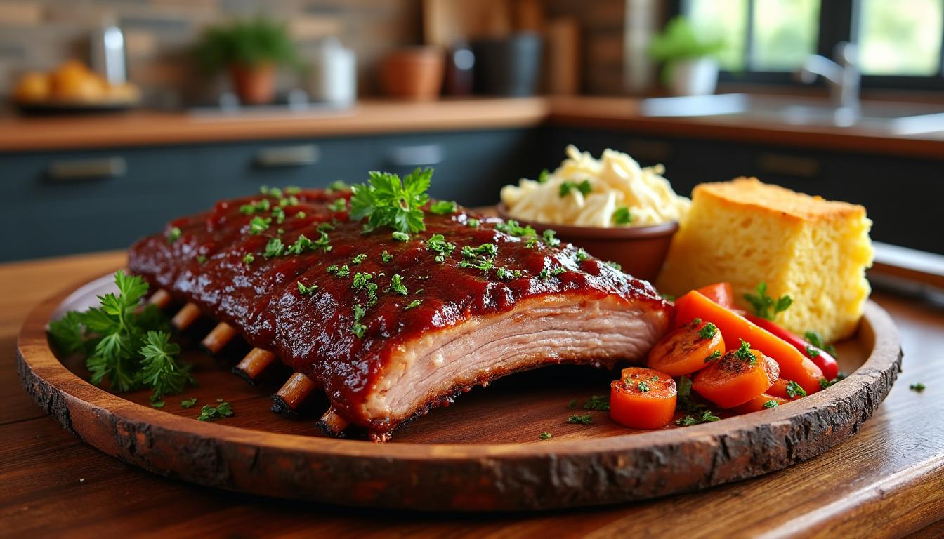 découvrez notre recette de travers de porc fondants au four, une véritable explosion de saveurs qui ravira vos papilles. facile à préparer, ce plat juteux et savoureux sera le point d'orgue de vos repas entre amis ou en famille.