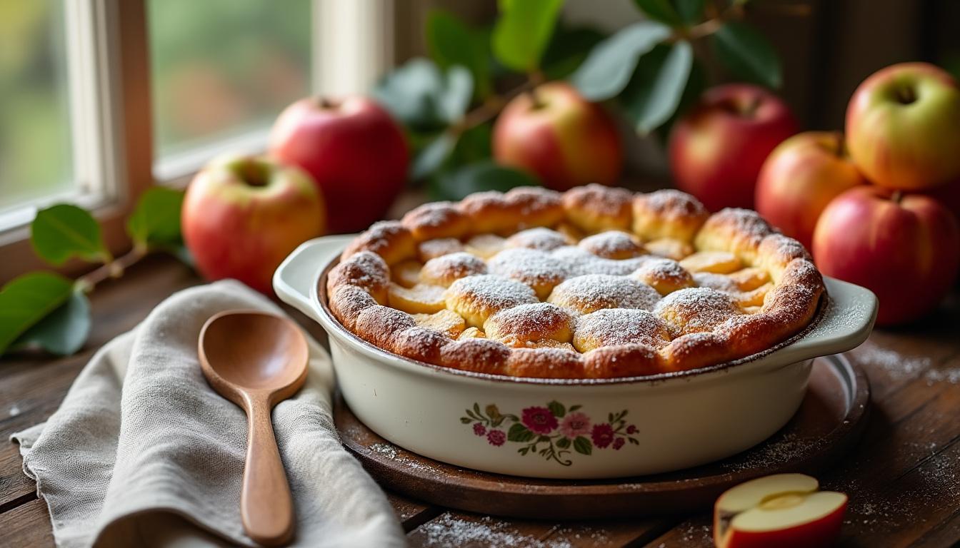 découvrez la délicieuse recette traditionnelle du clafoutis aux pommes de grand-mère, un dessert moelleux et savoureux qui ravira vos papilles. facile à préparer, ce classique de la cuisine familiale réinvente les pommes en les enveloppant dans une pâte légère et gourmande. parfait pour un goûter convivial ou un dessert en famille!