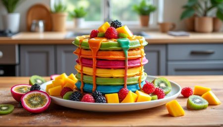 découvrez nos gaufres arc-en-ciel, une délicieuse fusion de saveurs exotiques et de couleurs vibrantes. savourez une expérience unique avec des fruits frais et juteux qui égayeront vos repas et émerveilleront vos papilles !