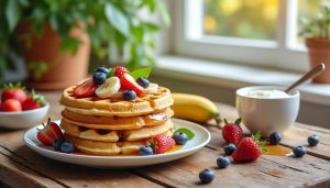 découvrez notre recette de gaufres légères sans beurre, idéale pour un petit déjeuner sain et savoureux. faciles à préparer, ces gaufres croustillantes et moelleuses à la fois raviront vos papilles tout en prenant soin de votre santé. essayez-les dès maintenant !